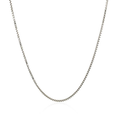 Sterling Silver Rhodium Plated Box Chain (1.10 mm) - DestGlow