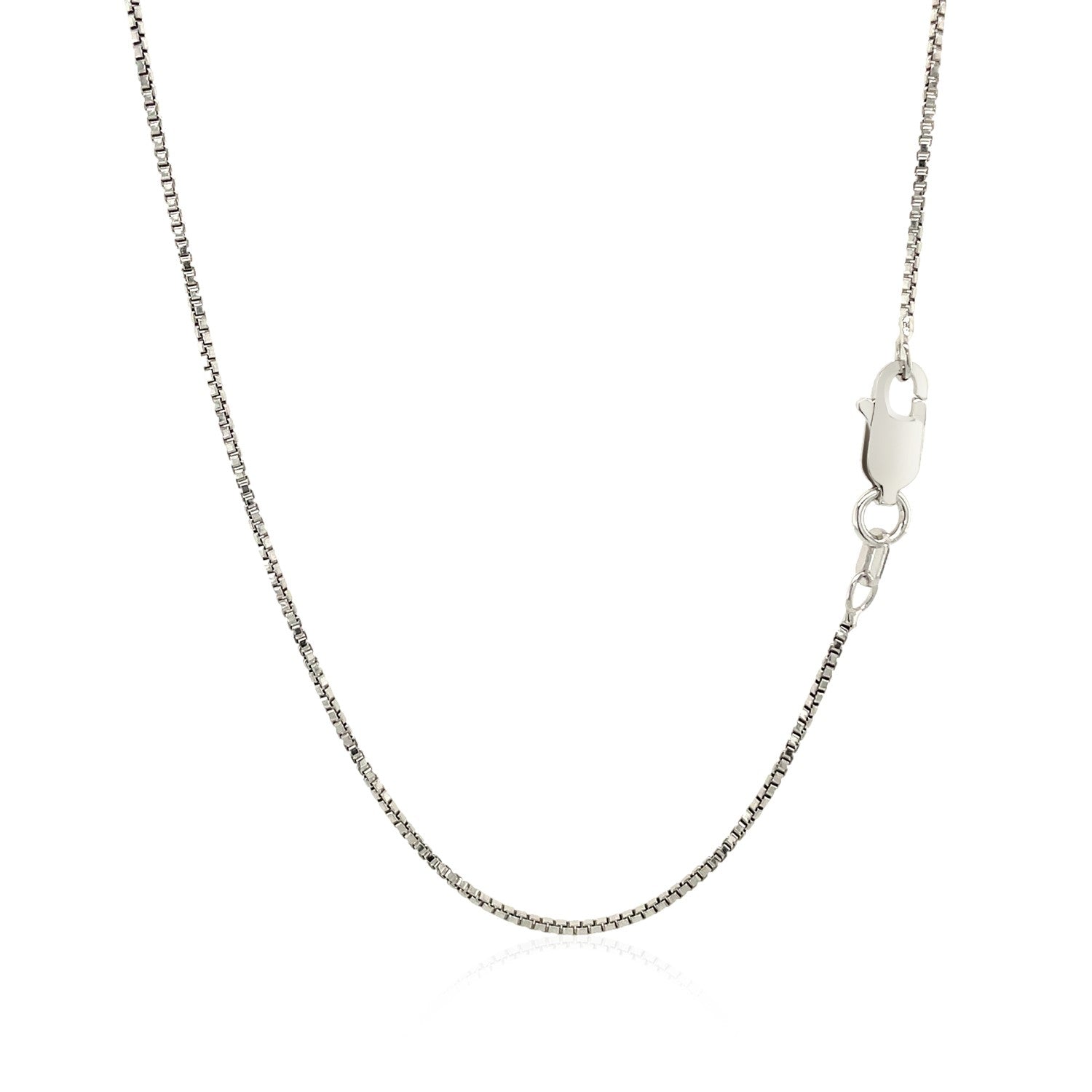 Sterling Silver Rhodium Plated Box Chain (1.10 mm) - DestGlow