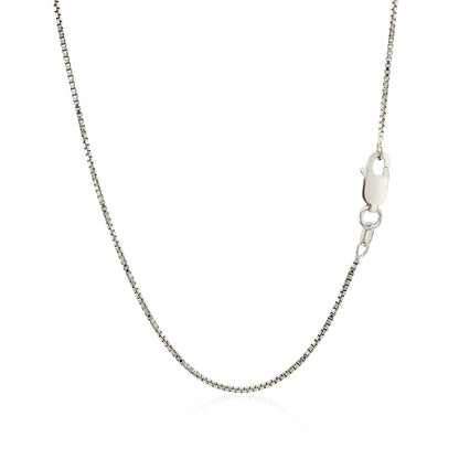 Sterling Silver Rhodium Plated Box Chain (1.10 mm) - DestGlow