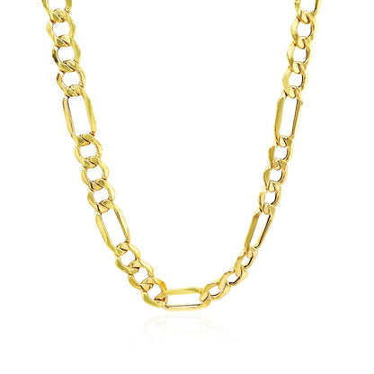 6.5mm 10k Yellow Gold Lite Figaro Chain  DestGlow