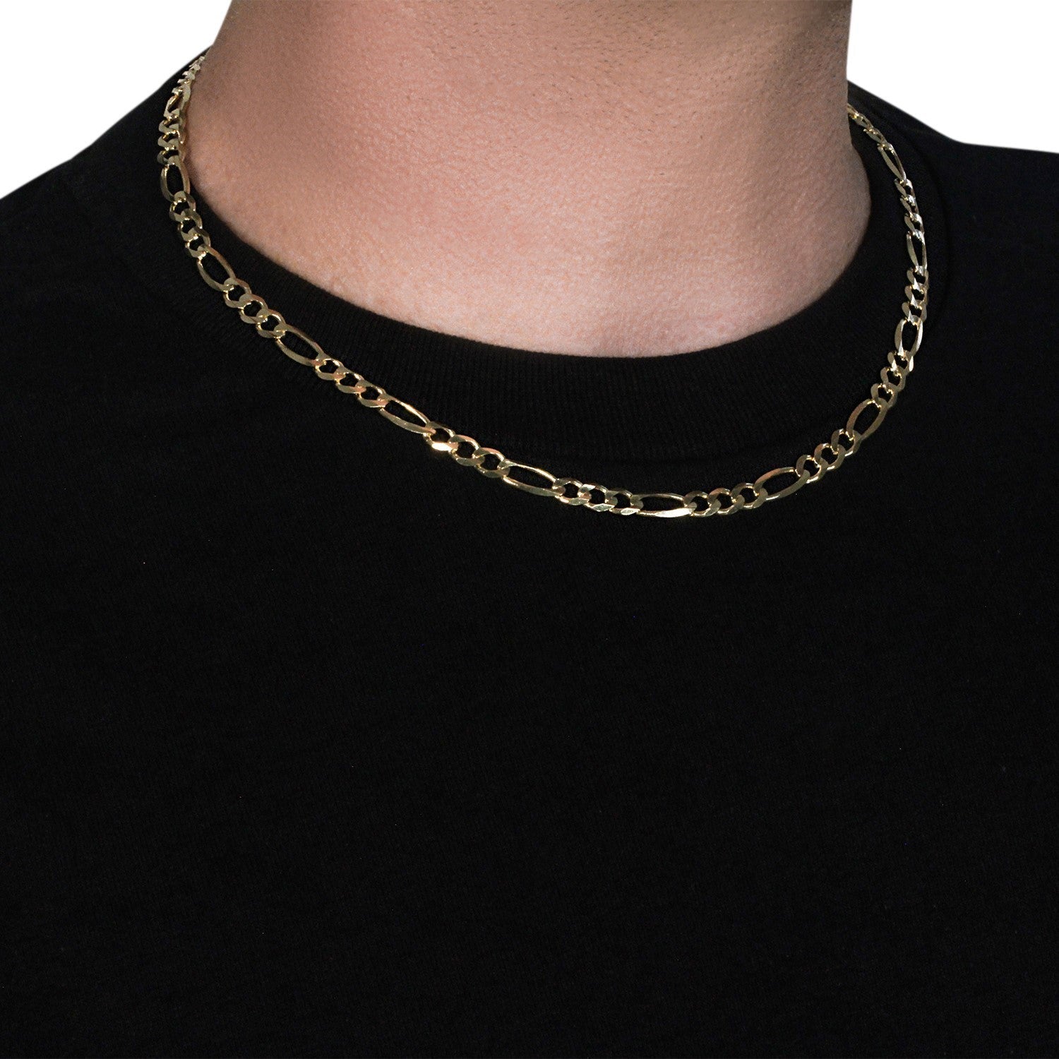 10K Yellow Gold Solid Figaro Chain (5.30 mm) by Bids.com