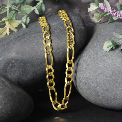 10K Yellow Gold Solid Figaro Chain (5.30 mm) by Bids.com