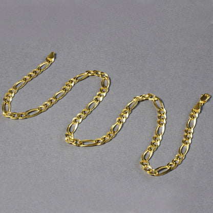 10K Yellow Gold Solid Figaro Chain (5.30 mm) by Bids.com