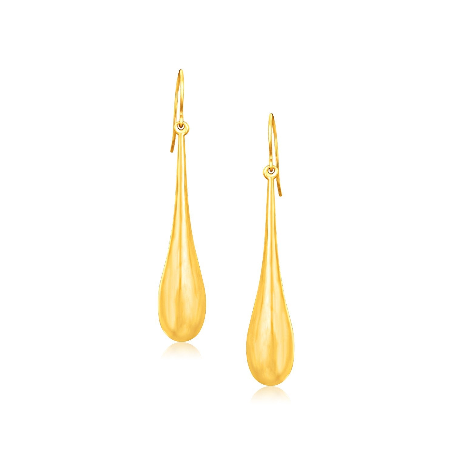 14k Yellow Gold Dramatic Drop Earrings - earrings