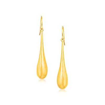 14k Yellow Gold Dramatic Drop Earrings - earrings