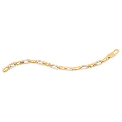 14k Yellow Gold MOP Paperclip Gem Link Bracelet (7.00 mm) by Bids.com