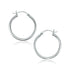 14k White Gold Polished Hoop Earrings (2x25mm) 