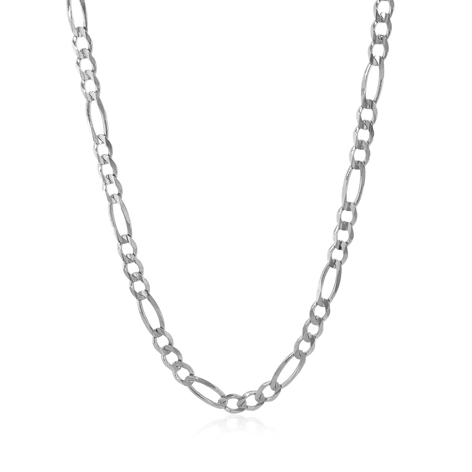 3.8mm 14k White Gold Solid Figaro Chain by Bids.com