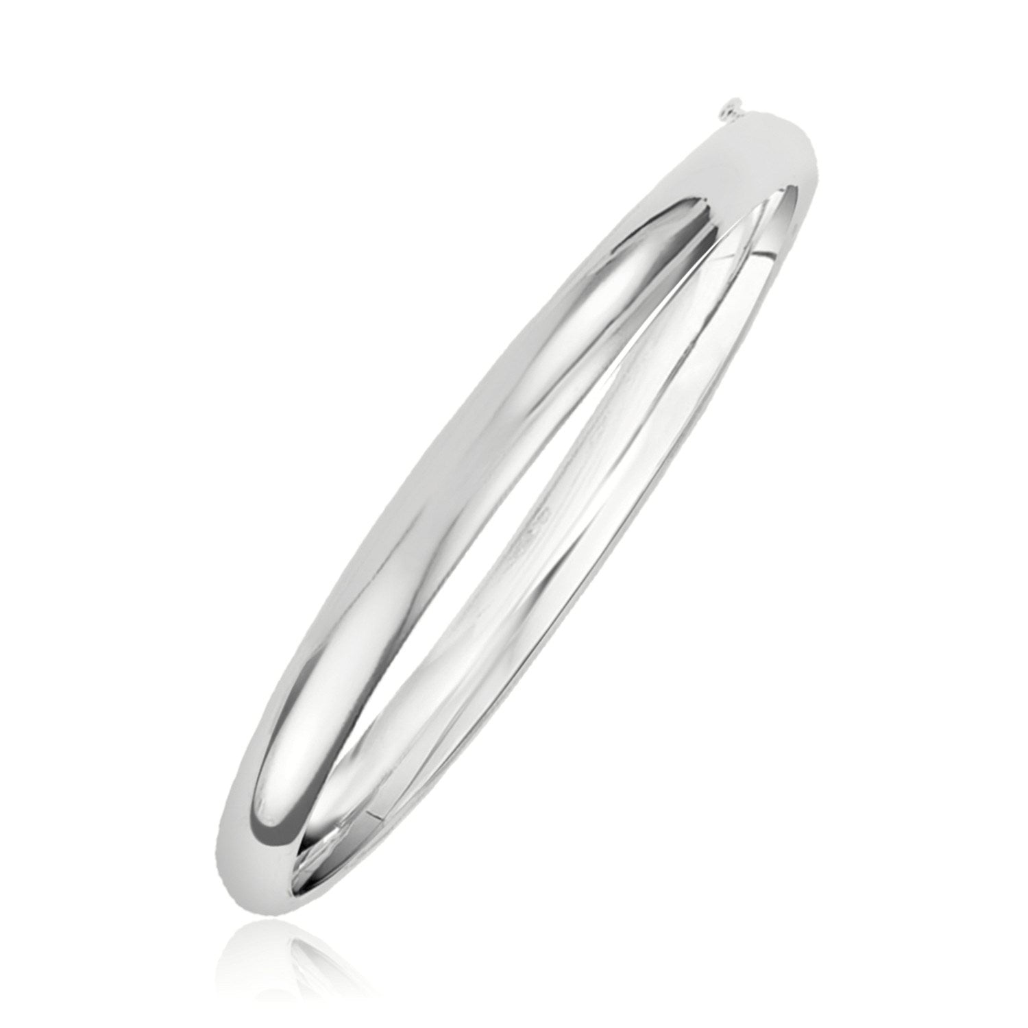Classic Bangle in 14k White Gold (5.0mm) by Bids.com