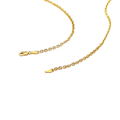 2.6mm 14k Yellow Gold Diamond Cut Cable Link Chain by Bids.com