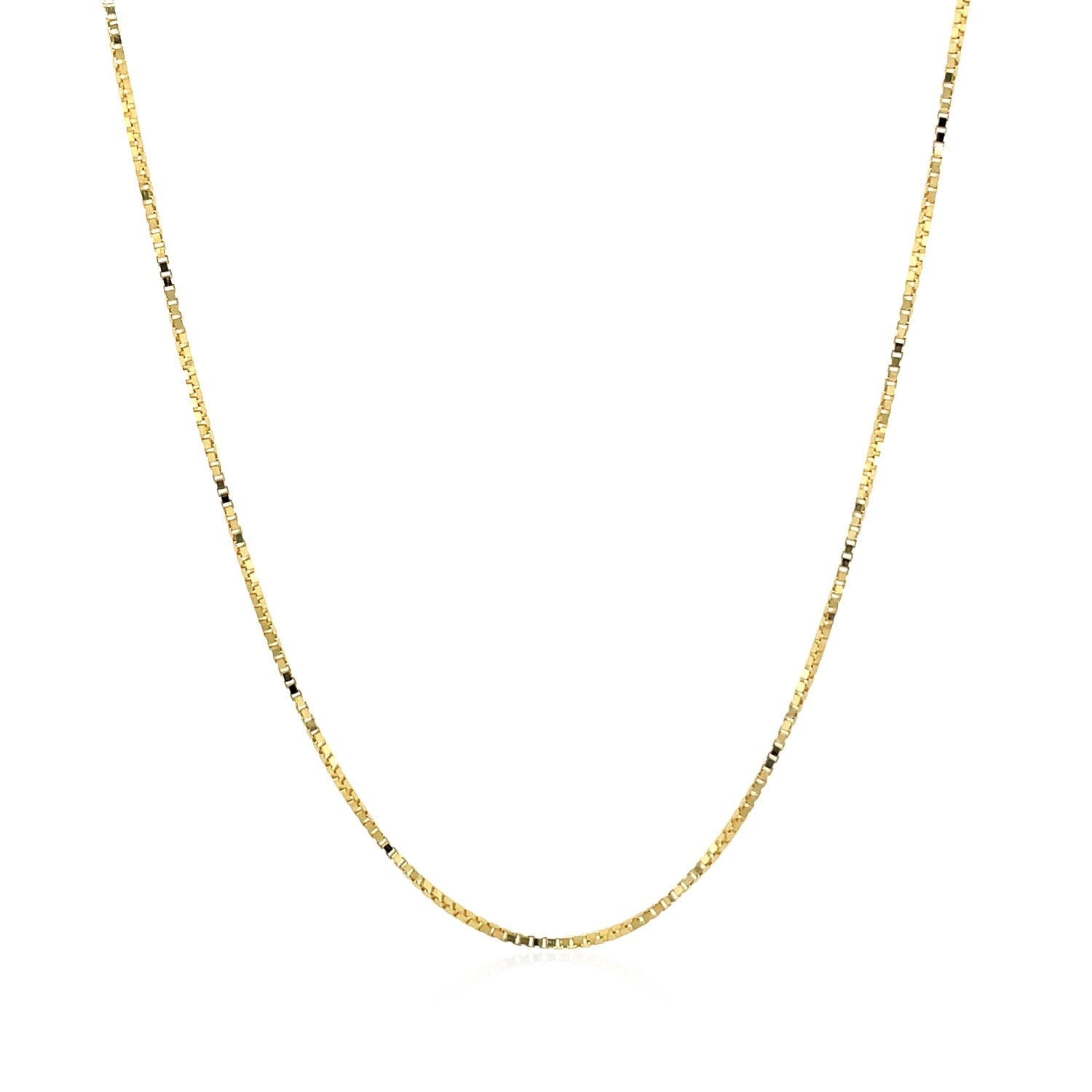 14k Yellow Gold Classic Box Chain (0.68 mm) - DestGlow