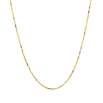 14k Yellow Gold Classic Box Chain (0.68 mm) - DestGlow