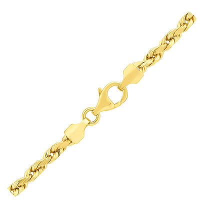 3.5mm 14k Yellow Gold Solid Diamond Cut Rope Chain by Bids.com