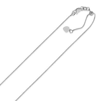 14k White Gold Adjustable Box Chain (0.70 mm) - necklaces
