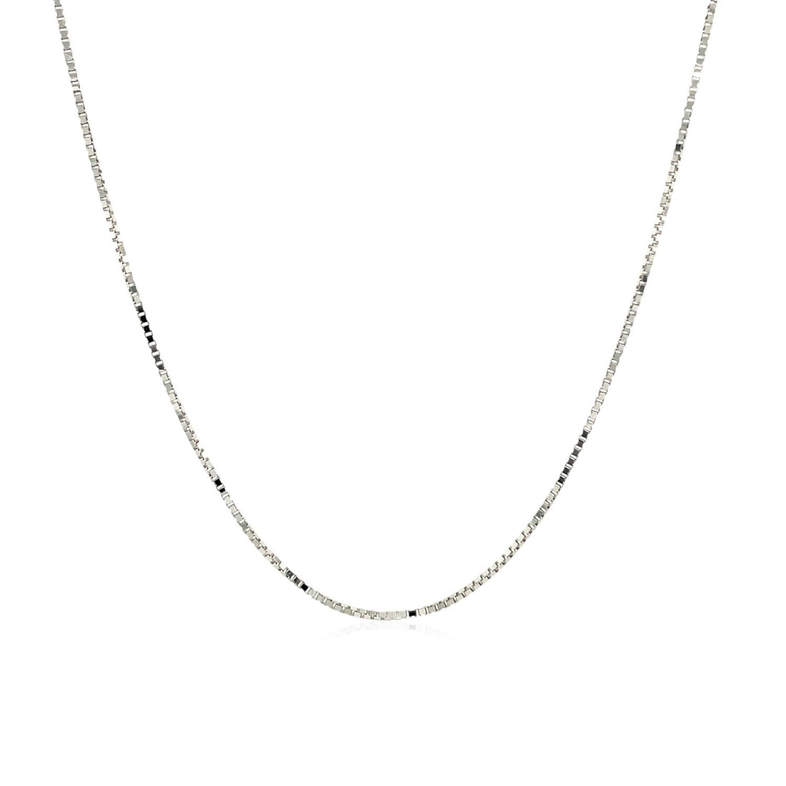 14k White Gold Adjustable Box Chain (0.70 mm) - DestGlow