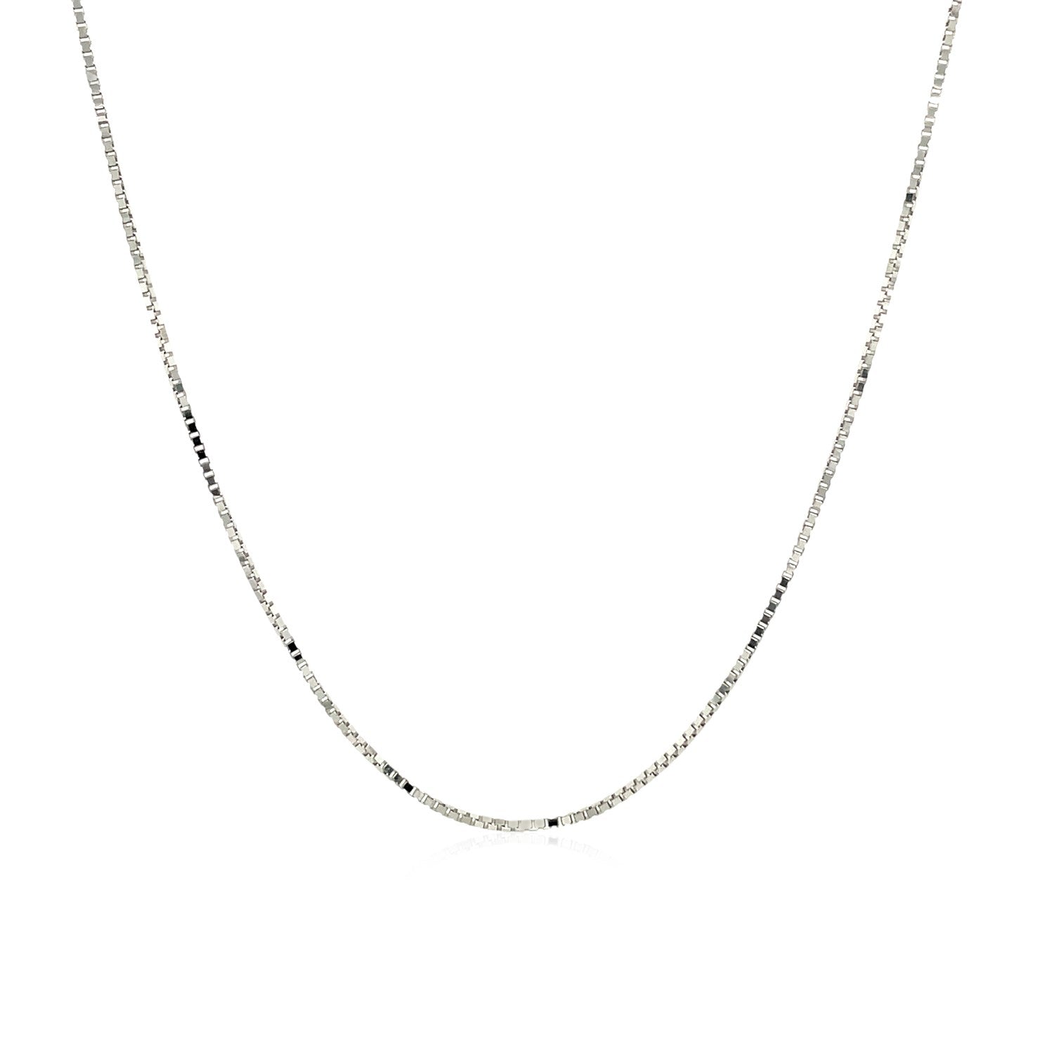 14k White Gold Adjustable Box Chain (0.70 mm) - DestGlow