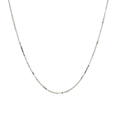 14k White Gold Adjustable Box Chain (0.70 mm) - DestGlow