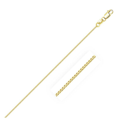 18k Yellow Gold Box Chain 0.6mm (0.60 mm)  DestGlow