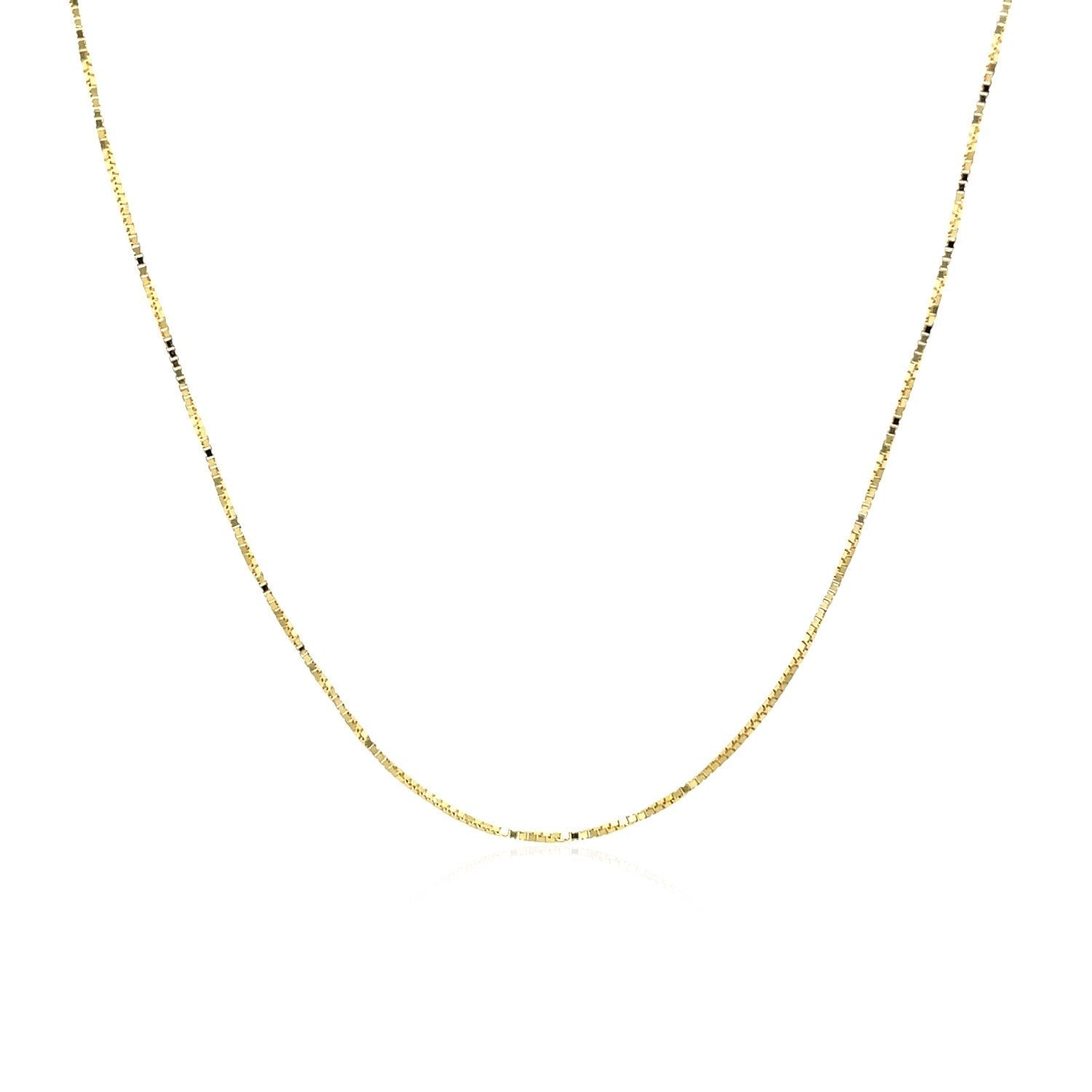18k Yellow Gold Box Chain 0.6mm (0.60 mm)  DestGlow