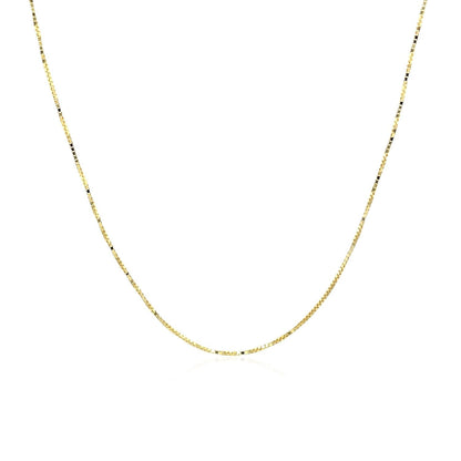 18k Yellow Gold Box Chain 0.6mm (0.60 mm)  DestGlow