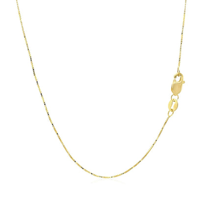18k Yellow Gold Box Chain 0.6mm (0.60 mm)  DestGlow