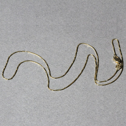 18k Yellow Gold Box Chain 0.6mm (0.60 mm)  DestGlow