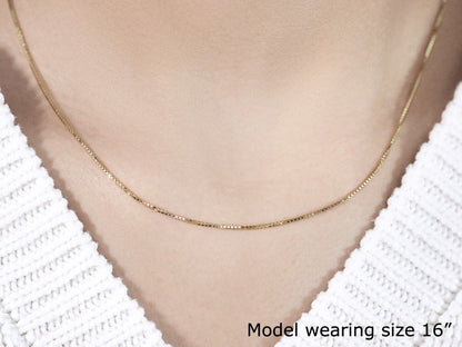 14k Yellow Gold Octagonal Box Chain 1.0mm by Bids.com