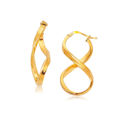 14k Yellow Gold Polished Infinity Shape Drop Earrings - earrings