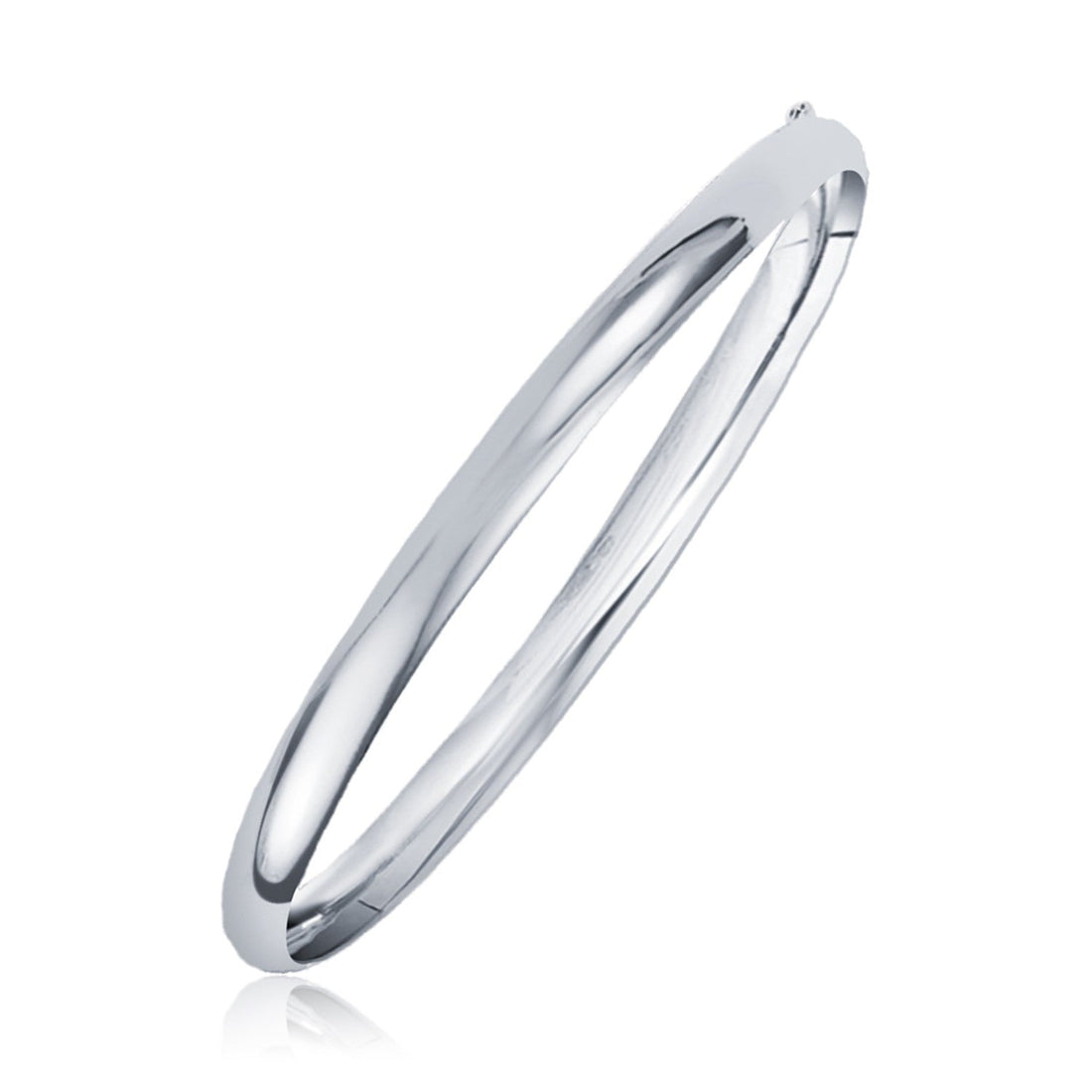 Classic Bangle in 14k White Gold (6.0mm) by Bids.com