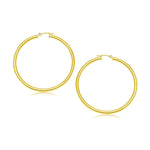 14k Yellow Gold Polished Hoop Earrings (3x30mm) - earrings