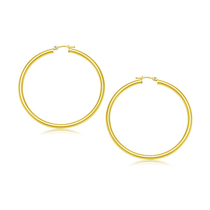 14k Yellow Gold Polished Hoop Earrings (3x30mm) by Bids.com