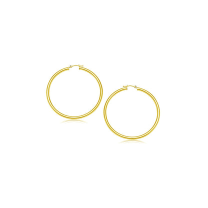 14k Yellow Gold Polished Hoop Earrings (15 mm) by Bids.com