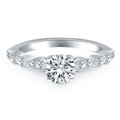 14k White Gold Fancy Shaped Diamond Engagement Ring by Bids.com
