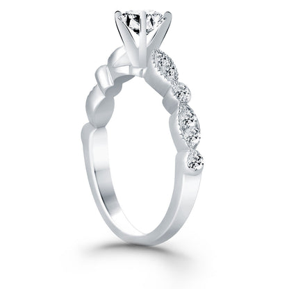 14k White Gold Fancy Shaped Diamond Engagement Ring by Bids.com