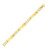 14k Two-Tone Gold Fancy Bar Style Mens Bracelet with Curved Connectors (9.65 mm)