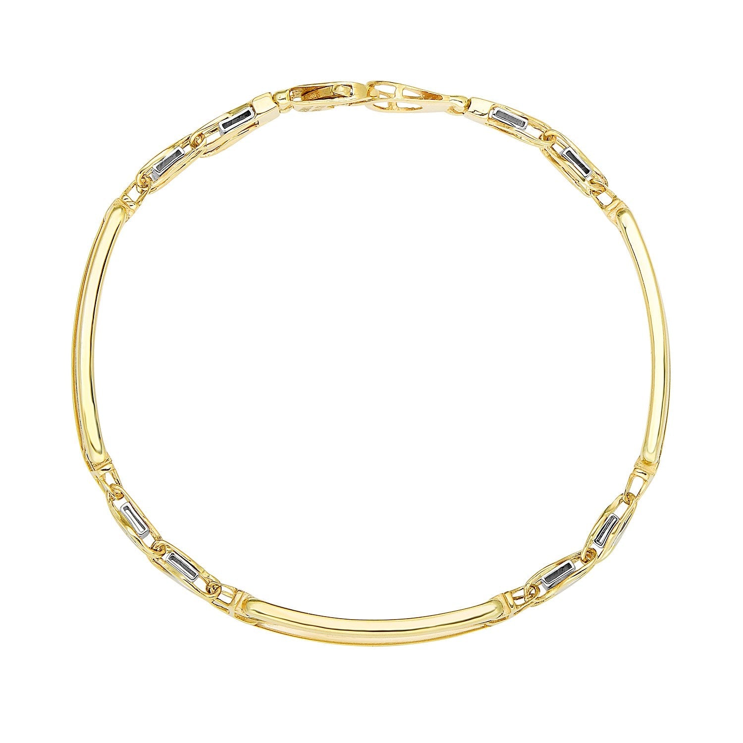 14k Two-Tone Gold Fancy Bar Style Men&