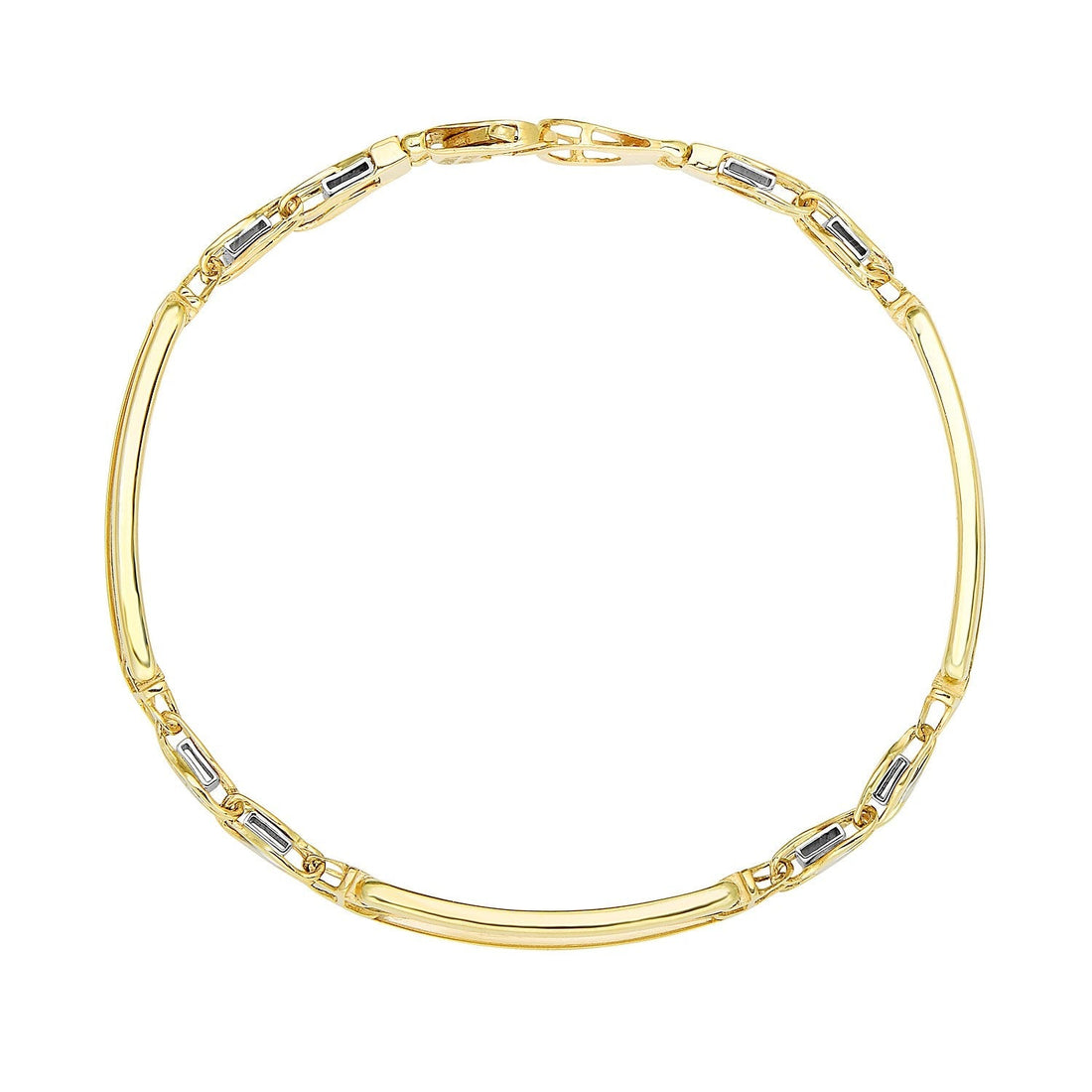 14k Two-Tone Gold Fancy Bar Style Men&