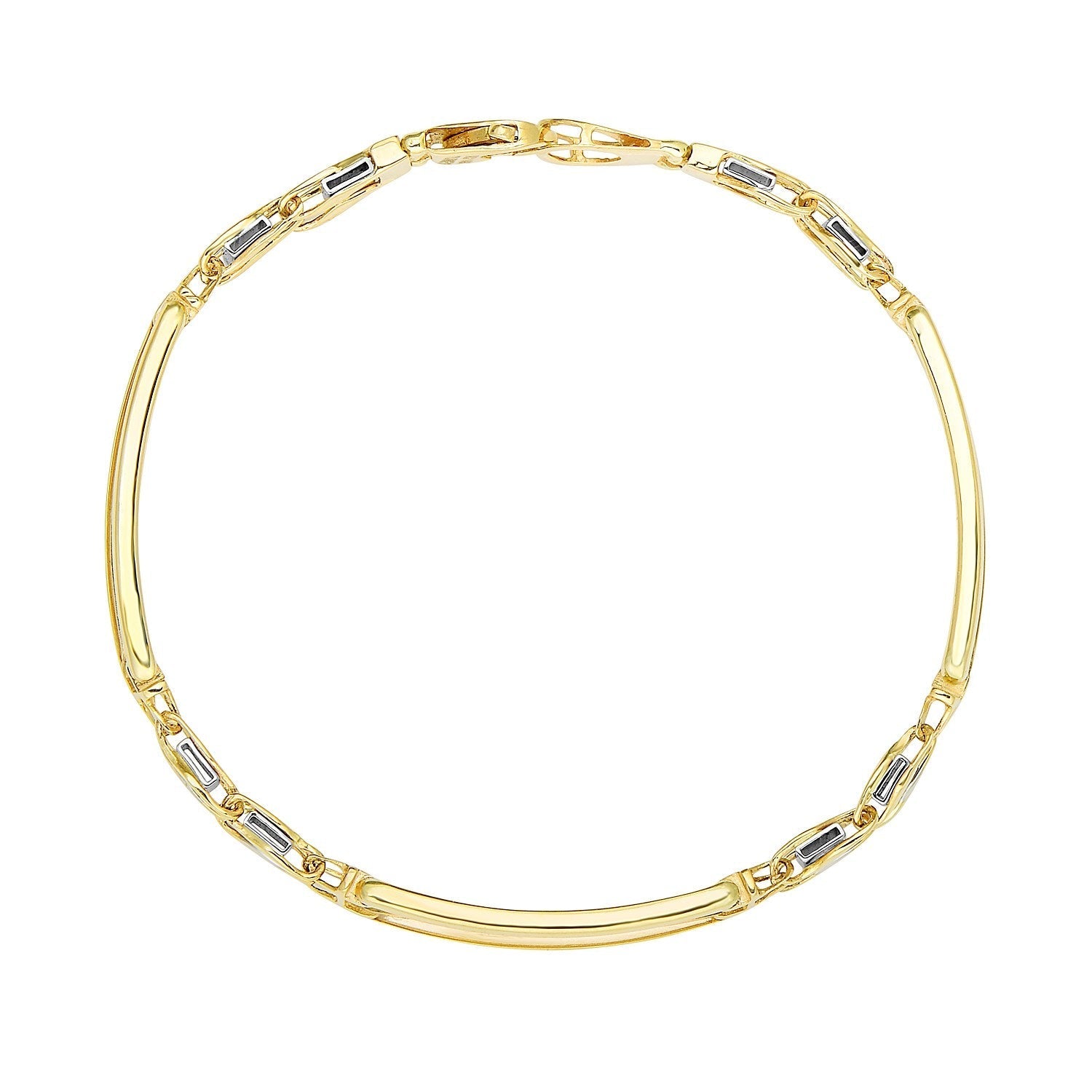 14k Two-Tone Gold Fancy Bar Style Men&