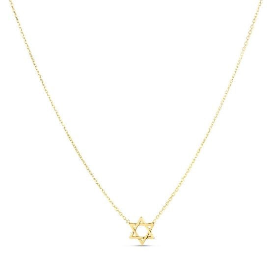 14k Yellow Gold Star of David Necklace by Bids.com