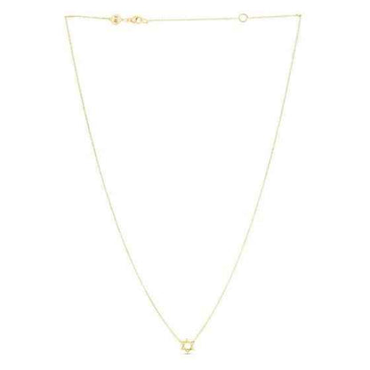 14k Yellow Gold Star of David Necklace