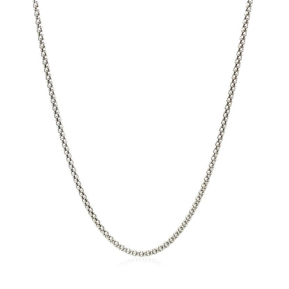 Rhodium Plated 1.8mm Sterling Silver Popcorn Style Chain by Bids.com