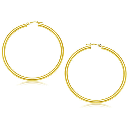 14k Yellow Gold Polished Hoop Earrings (50 mm) by Bids.com
