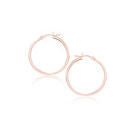 14k Rose Gold Polished Hoop Earrings (25 mm) - earrings