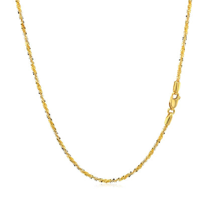 14k White and Yellow Gold Two Tone Sparkle Chain (1.50 mm) 