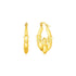 14K Yellow Gold Claddagh Symbol Hoop Earrings 