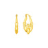 14K Yellow Gold Claddagh Symbol Hoop Earrings - earrings