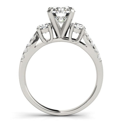 14k White Gold Split Shank 3 Stone Round Diamond Engagement Ring (2 cttw) by Bids.com