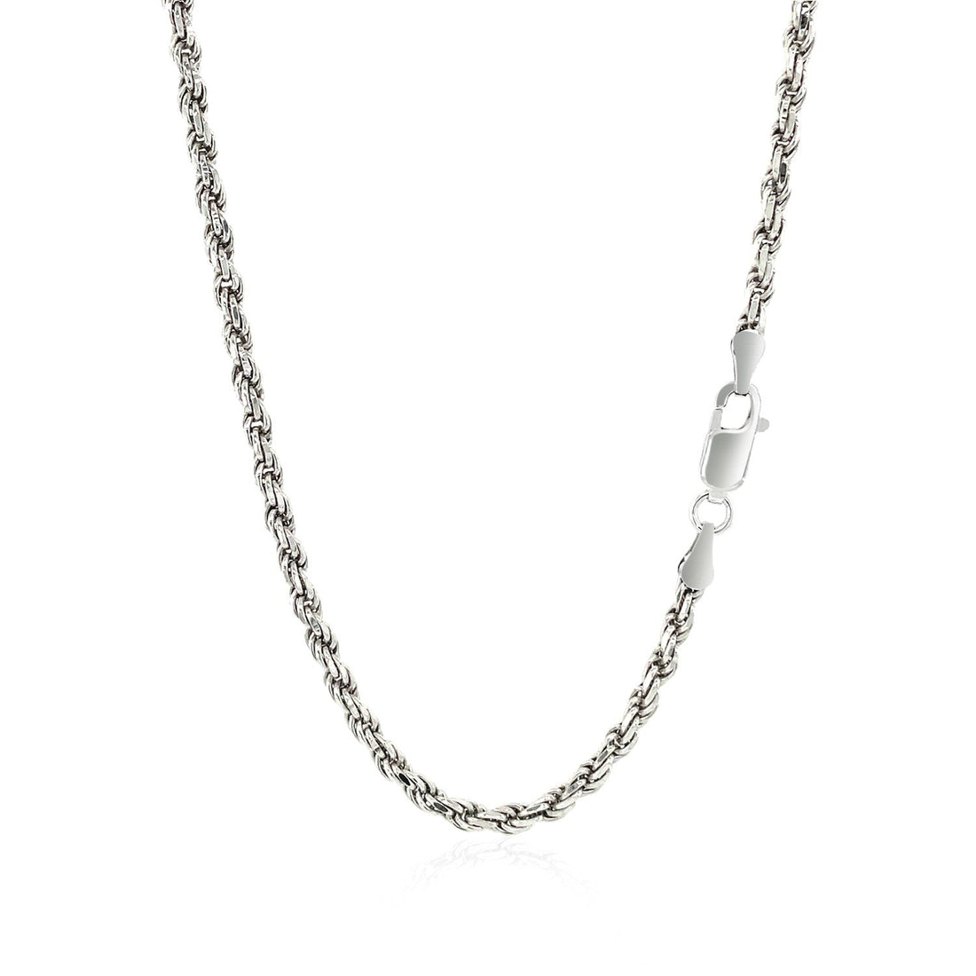 Sterling Silver Diamond Cut Rope Style Chain (2.90 mm) by Avera Group