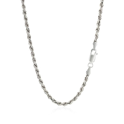 Sterling Silver Diamond Cut Rope Style Chain (2.90 mm) by Avera Group