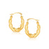 10k Yellow Gold Oval Twist Hoop Earrings - earrings
